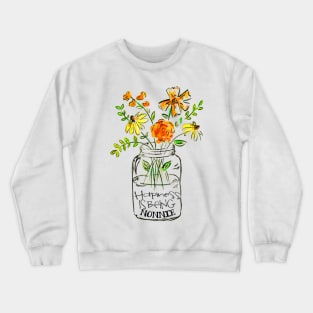 Happiness is being nonnie floral gift Crewneck Sweatshirt